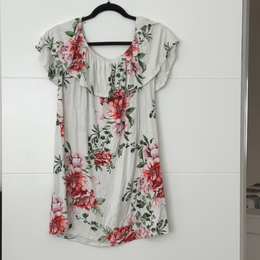 Floral Ruffle Sleeve Top